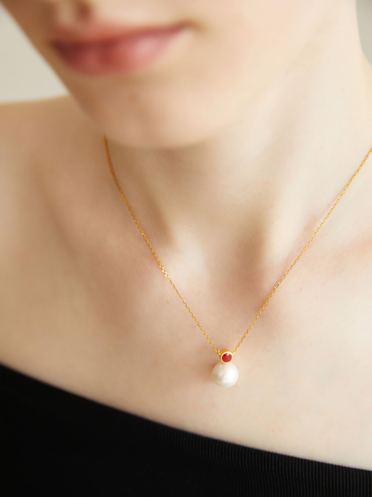 Enamel Pearl Pendant