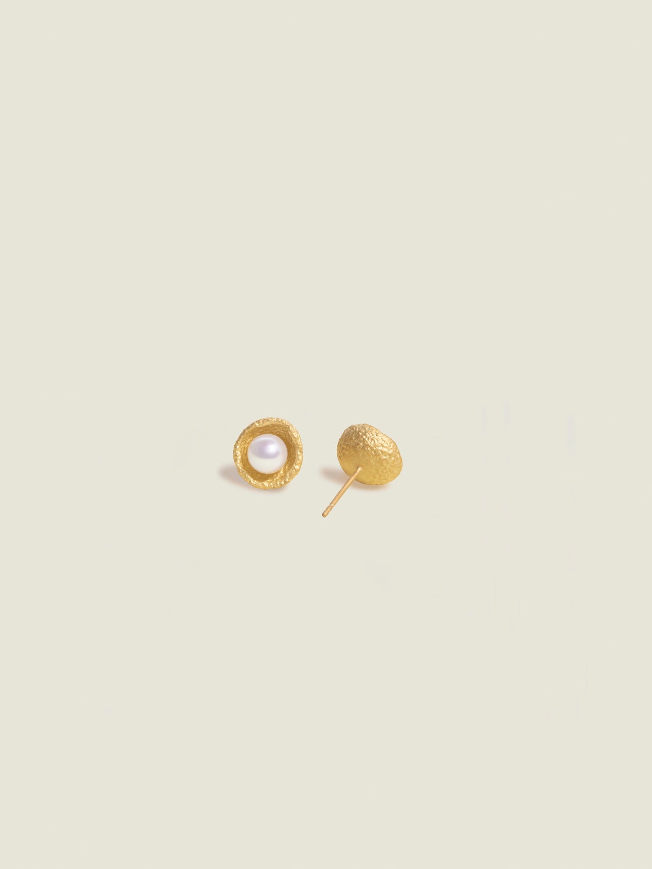 Golden Nest Pearl Studs