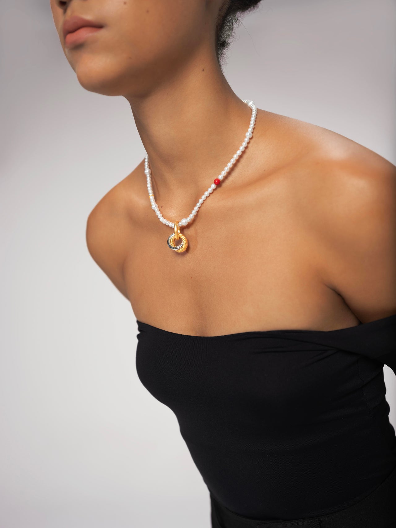 Trinity Loop Pearl Necklace